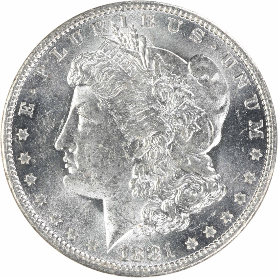1881 O Morgan Dollar Uncirculated Uncertified Silver $1 Coin: 1881 O Morgan Dollar Uncirculated Uncertified Silver $1 Coin 1881-O Morgan Silver Dollar in uncirculated condition. This pre-owned coin is an uncertified example of the classic Morgan dollar series, s
