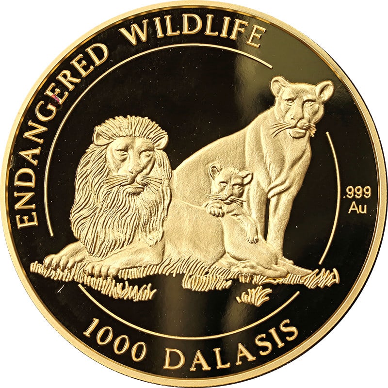Gambia 1996 5oz Gold Proof 1000 Dalasis Pride of Lions Endangered Wildlife (1 of 3)