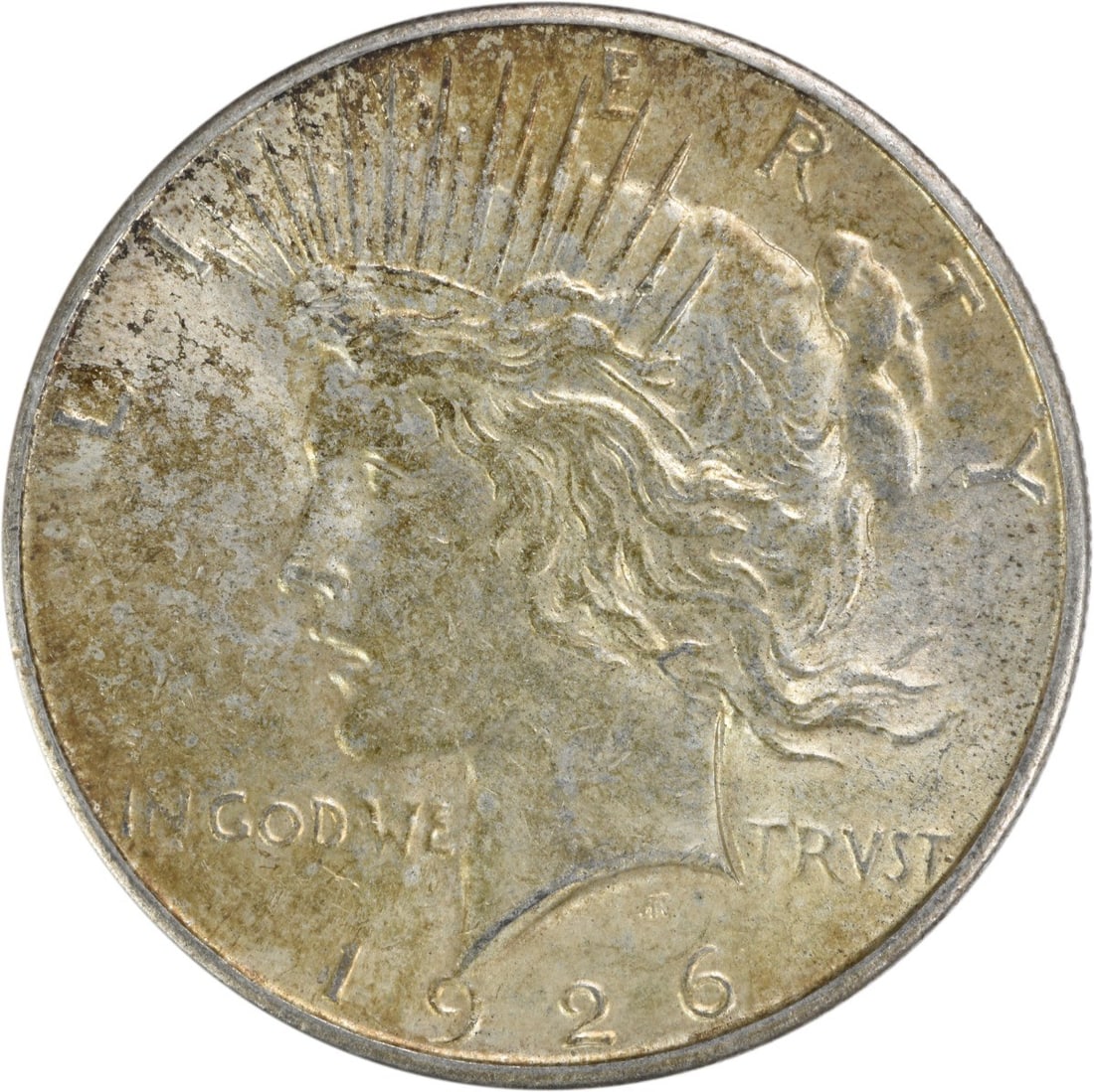 1926 S $1 Peace Dollar Silver AU Uncertified: 1926 S $1 Peace Dollar Silver AU Uncertified 1926-S Peace Silver Dollar in AU slider grade. This uncertified coin is a circulated, pre-owned example struck in silver and carries the San Francisco mint