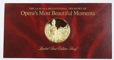Franklin Mint La Scala Bicentennial Gold-Plated Sterling Silver Opera Medal: Franklin Mint La Scala Bicentennial Gold-Plated Sterling Silver Opera Medal This La Scala Bicentennial Opera medal is struck in 0.925 fine sterling silver and plated with 24K gold. Issued by the Frank