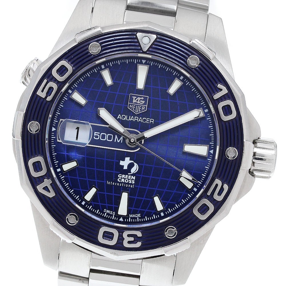 TAG Heuer Aquaracer DiCaprio WAJ2116 Mens Automatic Wristwatch: TAG Heuer Aquaracer DiCaprio WAJ2116 Mens Automatic Wristwatch Pre-owned TAG Heuer Aquaracer DiCaprio men's wristwatch with automatic movement and date display. This limited-edition model is presented