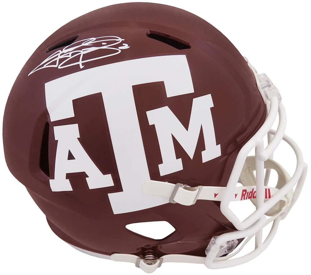 Johnny Manziel Signed Texas A&M Maroon Riddell Speed Helmet with COA (1 of 1)