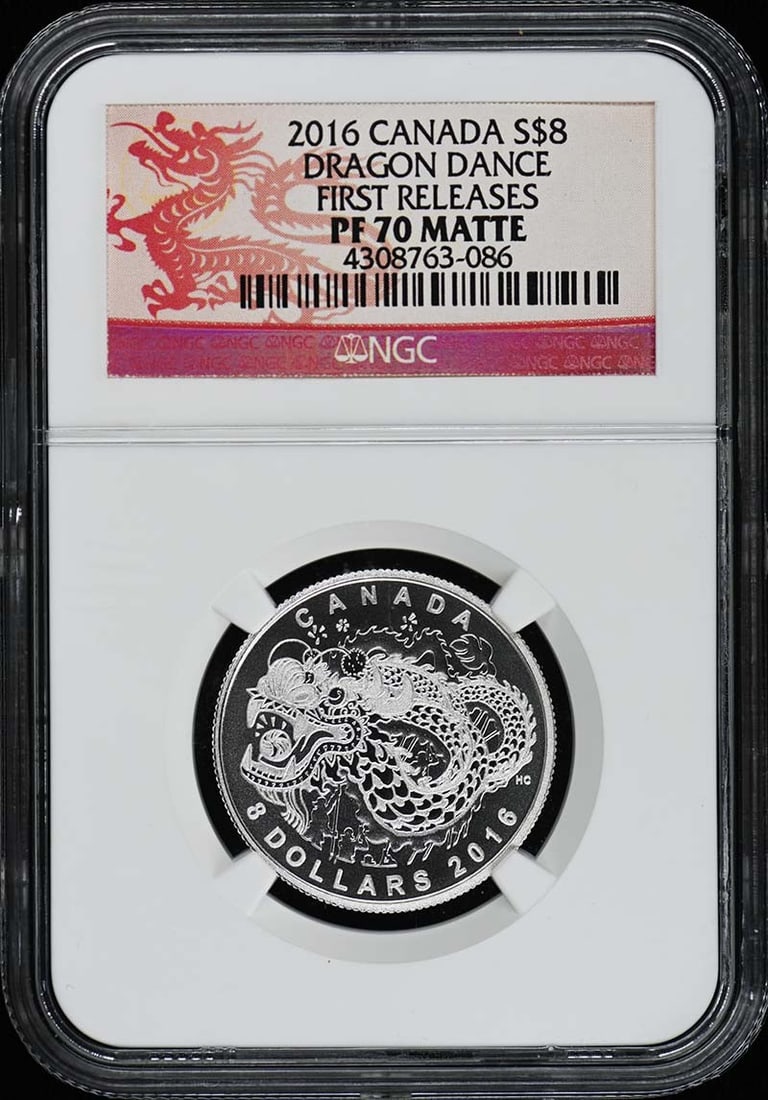 2016 Canada Dragon Dance S$8 NGC PR70 First Releases: 2016 Canada Dragon Dance S$8 NGC PR70 First Releases This 2016 Canada Dragon Dance coin is a stunning addition to any collection. Graded PR70 by NGC, this uncirculated piece showcases exceptional qual
