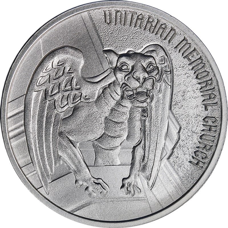 Intaglio Mint Gargoyles Unitarian Memorial Church 1 oz .999 Silver Round (1 of 2)