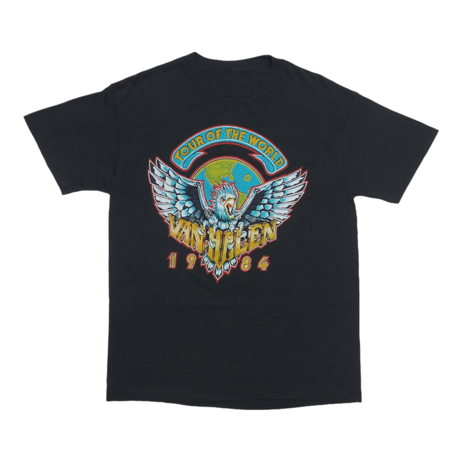 Vintage 1984 Van Halen concert tee 50 50 cotton poly black (1 of 4)