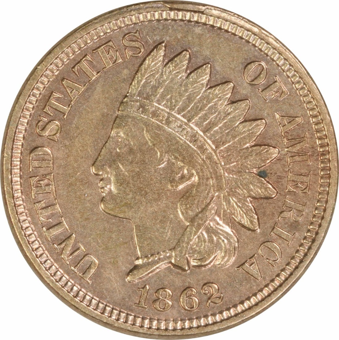 1862 Copper Indian Head Small Cent AU Uncertified: 1862 Copper Indian Head Small Cent AU Uncertified 1862 Indian Head small cent in About Uncirculated grade. This pre-owned United States coin is an uncertified, circulated example struck in copper. Spe