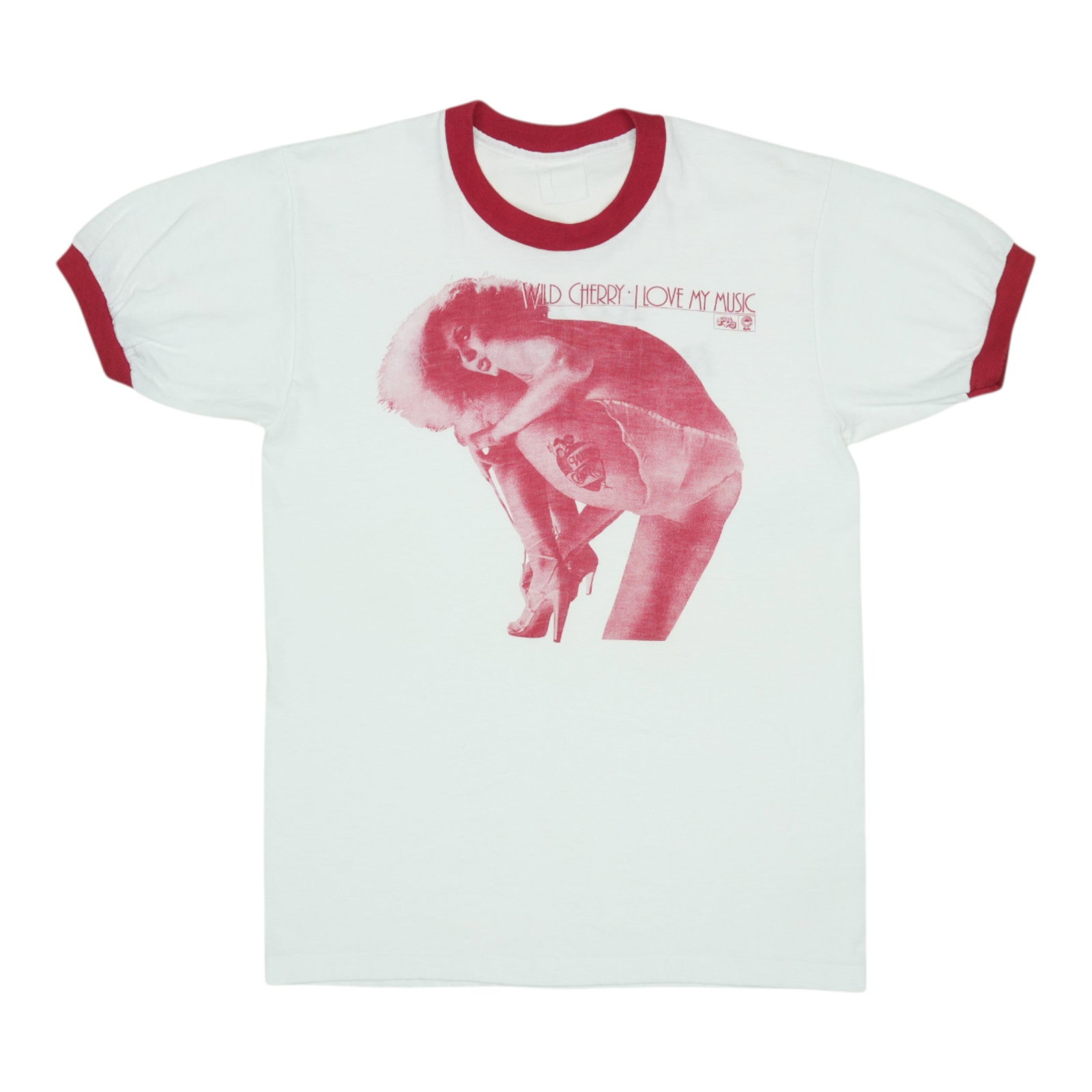 Vintage 1978 Wild Cherry Promotional Band Shirt I Love My Music White 50/50: Vintage 1978 Wild Cherry Promotional Band Shirt I Love My Music White 50/50 This is an original 1978 Wild Cherry 'I Love My Music' promotional shirt, featuring graphics on both the front and back. Thi