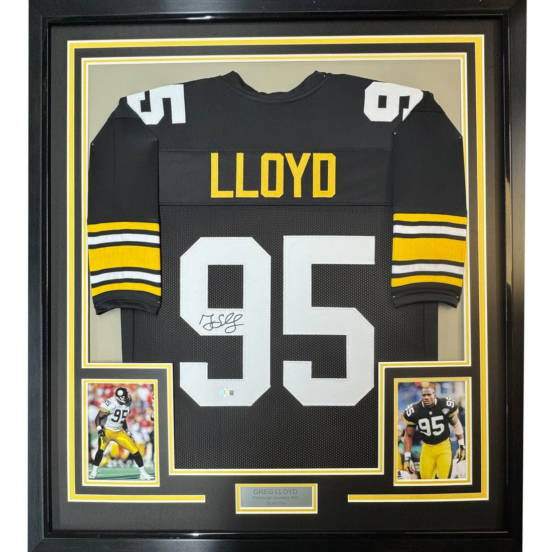 Greg Lloyd signed framed Pittsburgh Steelers jersey 35x39 Beckett COA (1 of 2)