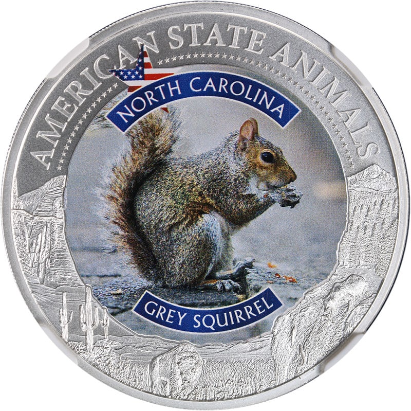 NGC MS70 2022 Cook Islands $5 Silver 1 Oz North Carolina Squirrel Coin (1 of 4)