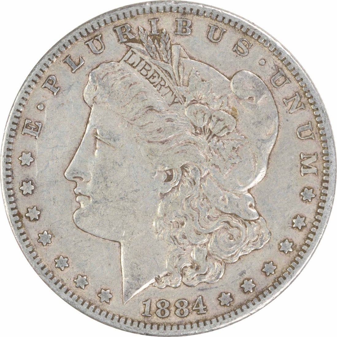 1884 S $1 Morgan Dollar Silver EF Circulated Uncertified: 1884 S $1 Morgan Dollar Silver EF Circulated Uncertified 1884-S Morgan Silver Dollar in EF grade. This circulated, uncertified coin is composed of silver and is a pre-owned example from the United Sta