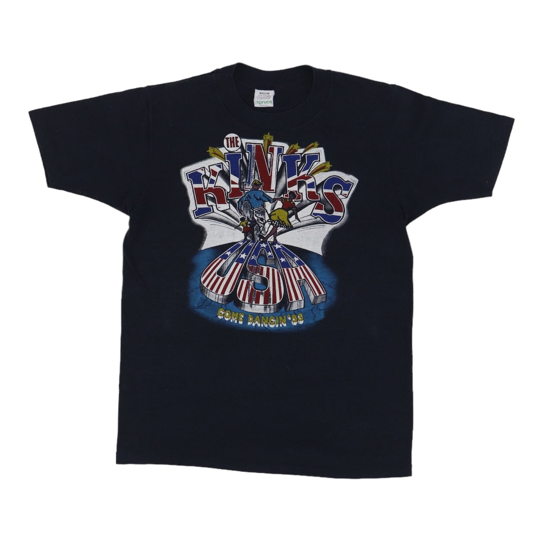 Vintage 1983 Kinks State of Confusion Tour Black Cotton T-Shirt Medium: Vintage 1983 Kinks State of Confusion Tour Black Cotton T-Shirt Medium This is an original vintage 1983 The Kinks State Of Confusion Tour shirt. Featuring both front and back graphics, this shirt is m