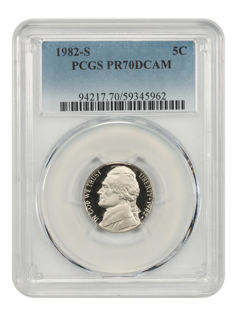 Jefferson Nickel 1982-S 5C PCGS PR70DCAM (1 of 2)