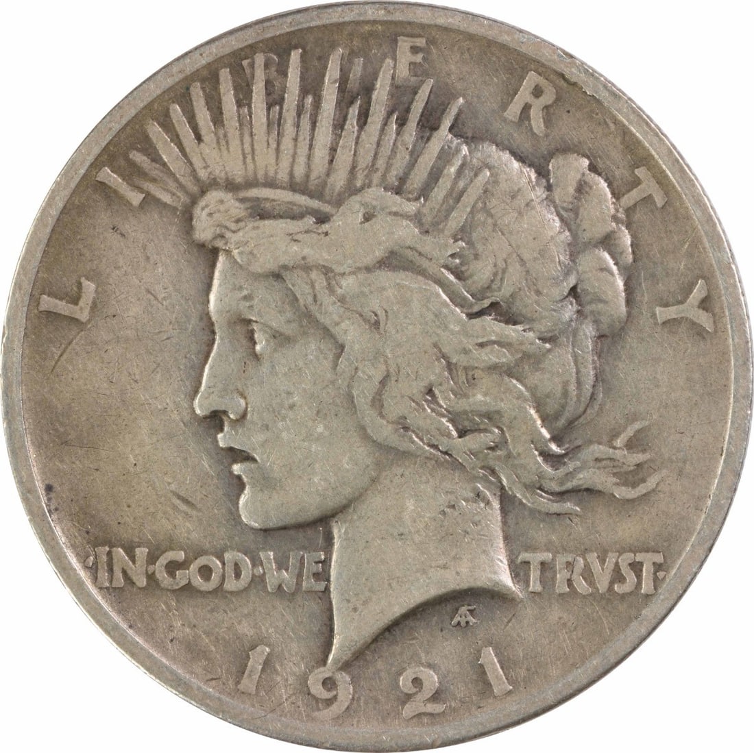 1921 US Peace Dollar $1 Silver Coin VF Uncertified: 1921 US Peace Dollar $1 Silver Coin VF Uncertified 1921 Peace silver dollar in circulated, pre-owned condition with a VF grade. This uncertified United States $1 coin is composed of silver. Specificat