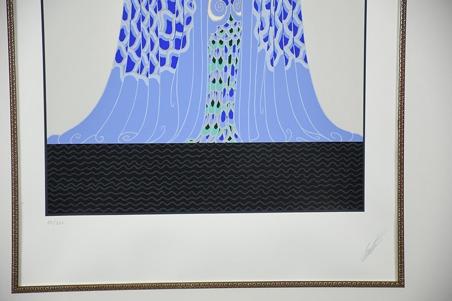 Signed Erte Ocean Pacifique Art Deco Serigraph - 3