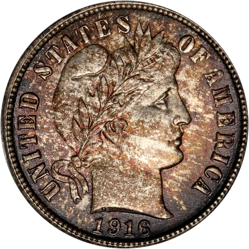 1916 San Francisco Mint Silver Dime Circulated US Coin (1 of 2)