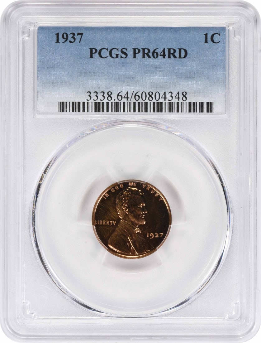PCGS PR64RD 1937 Lincoln Wheat Small Cent Proof (1 of 2)
