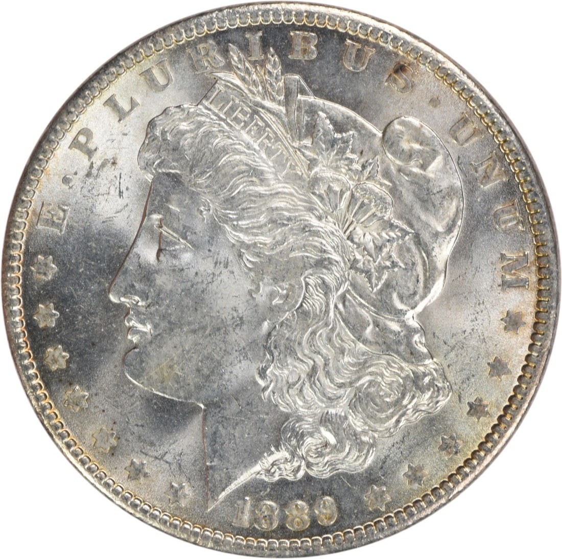 1889 Silver Dollar Morgan BU Uncirculated Uncertified Coin: 1889 Silver Dollar Morgan BU Uncirculated Uncertified Coin This is an 1889 Morgan Silver Dollar from the United States, presented in Brilliant Uncirculated (BU) condition. The coin is uncertified and 