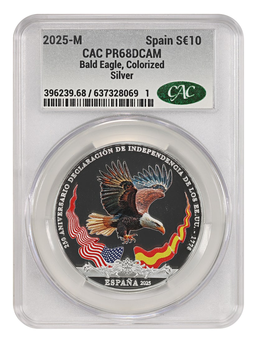Spain 2025-M 10 Euro Silver Coin CACG PR68DCAM Box COA (1 of 6)