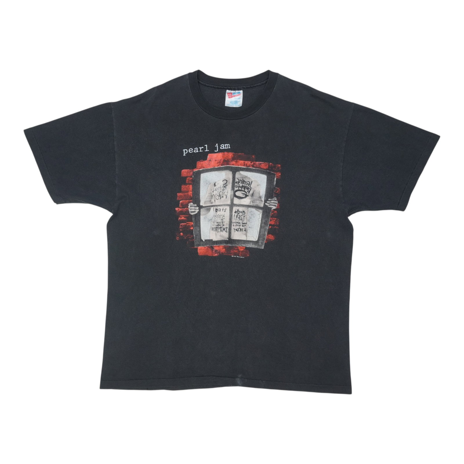 Vintage 1993 Pearl Jam Window Pain Concert Black Cotton T-Shirt XL (1 of 7)