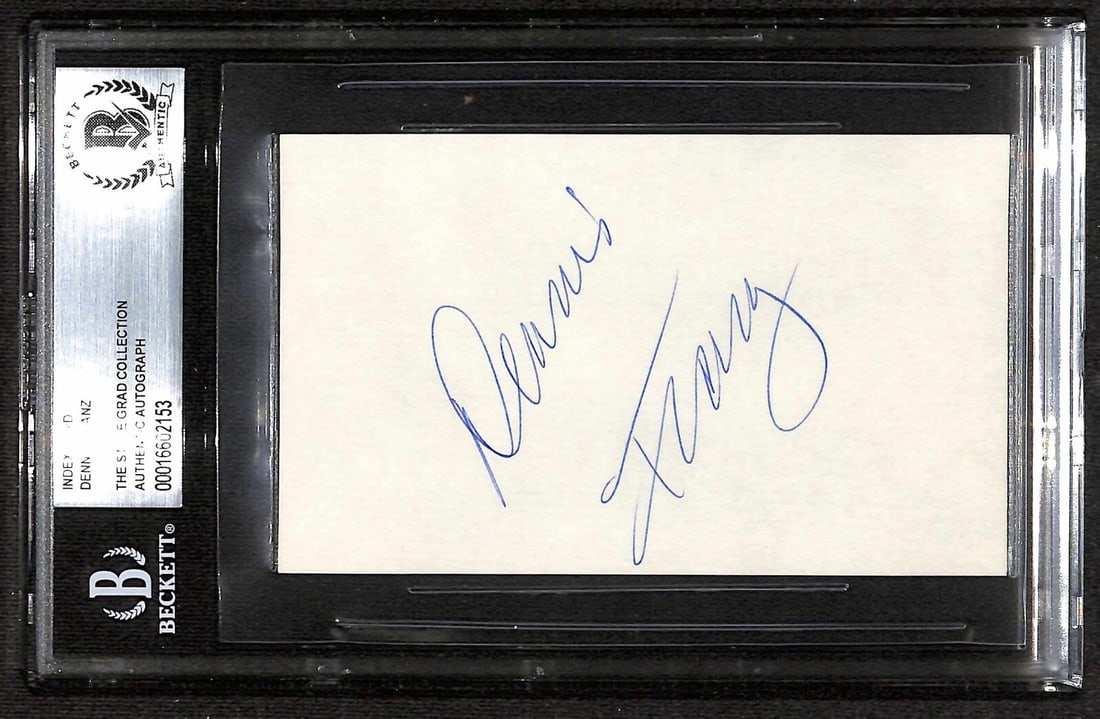 Autographed 3x5 Index Card by Dennis Franz Beckett Authenticated (1 of 1)