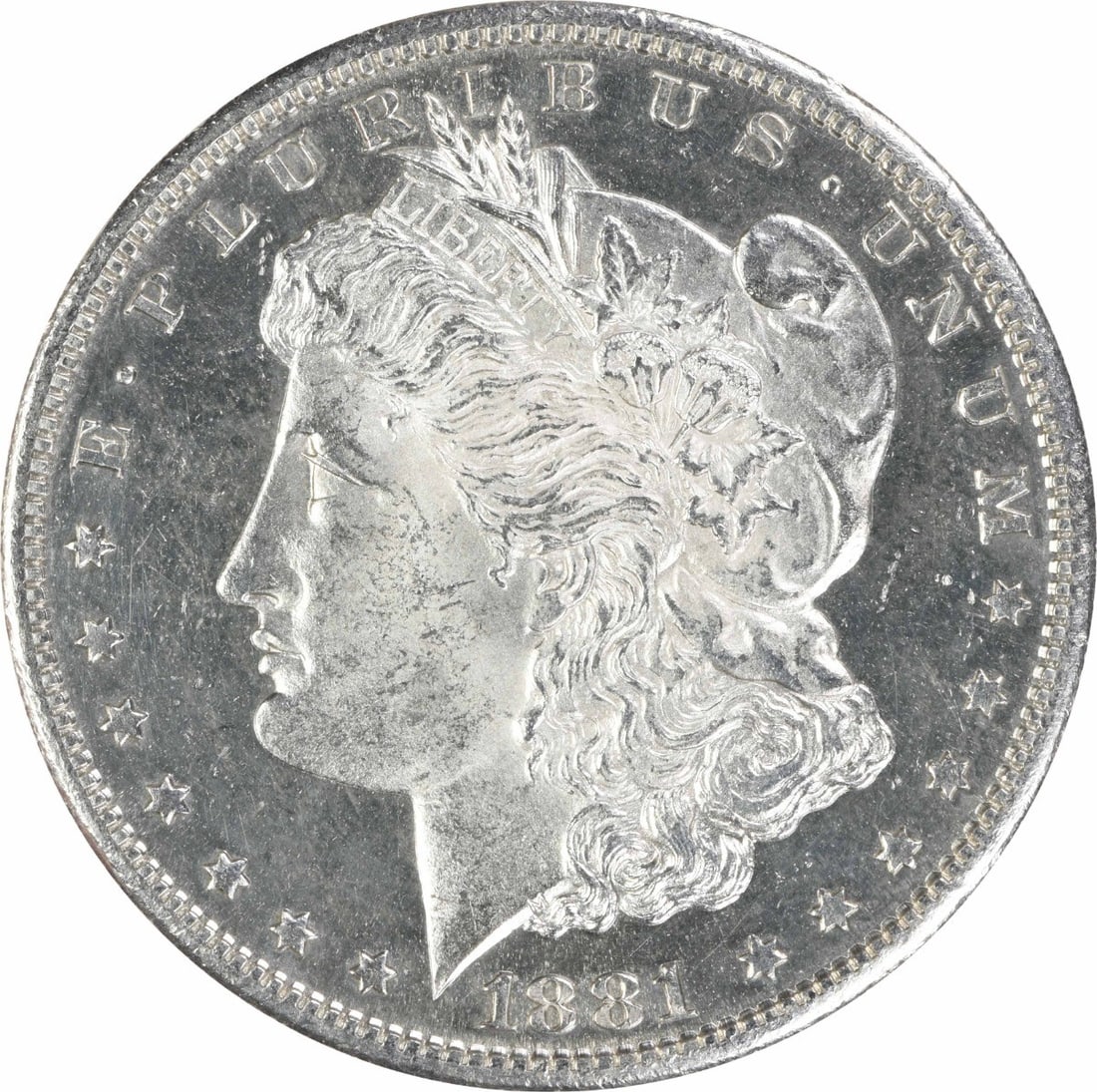1881 S $1 Morgan Silver Dollar Uncirculated Uncertified MS63: 1881 S $1 Morgan Silver Dollar Uncirculated Uncertified MS63 1881-S Morgan Silver Dollar in uncirculated, pre-owned condition. This uncertified coin is listed as Choice BU and graded MS63 in the provi