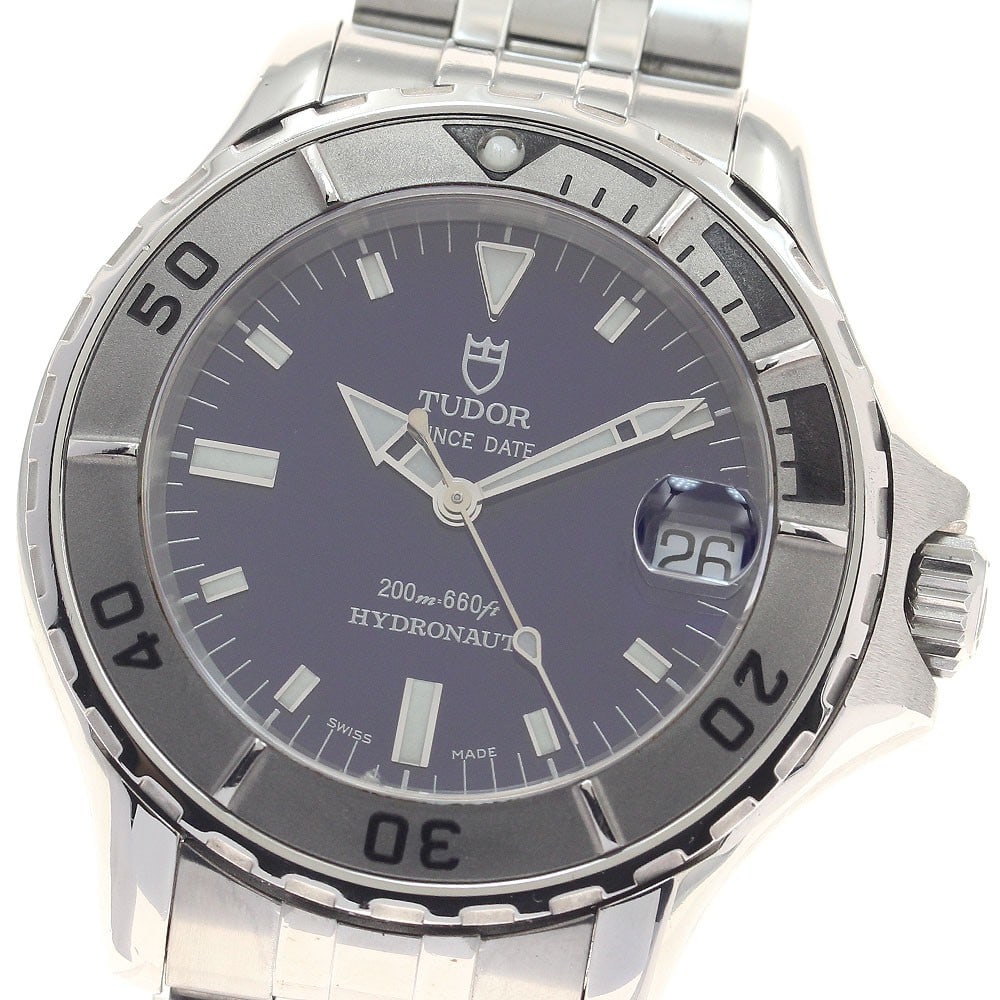 TUDOR Prince Date Hydronaut 85190P Automatic Mens Wristwatch: TUDOR Prince Date Hydronaut 85190P Automatic Mens Wristwatch Pre-owned TUDOR Prince Date Hydronaut automatic men's wristwatch with a blue dial and stainless steel case and bracelet. This watch feature