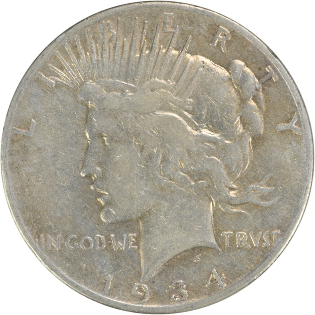 1934 S $1 Peace Dollar Silver VF Uncertified (1 of 2)