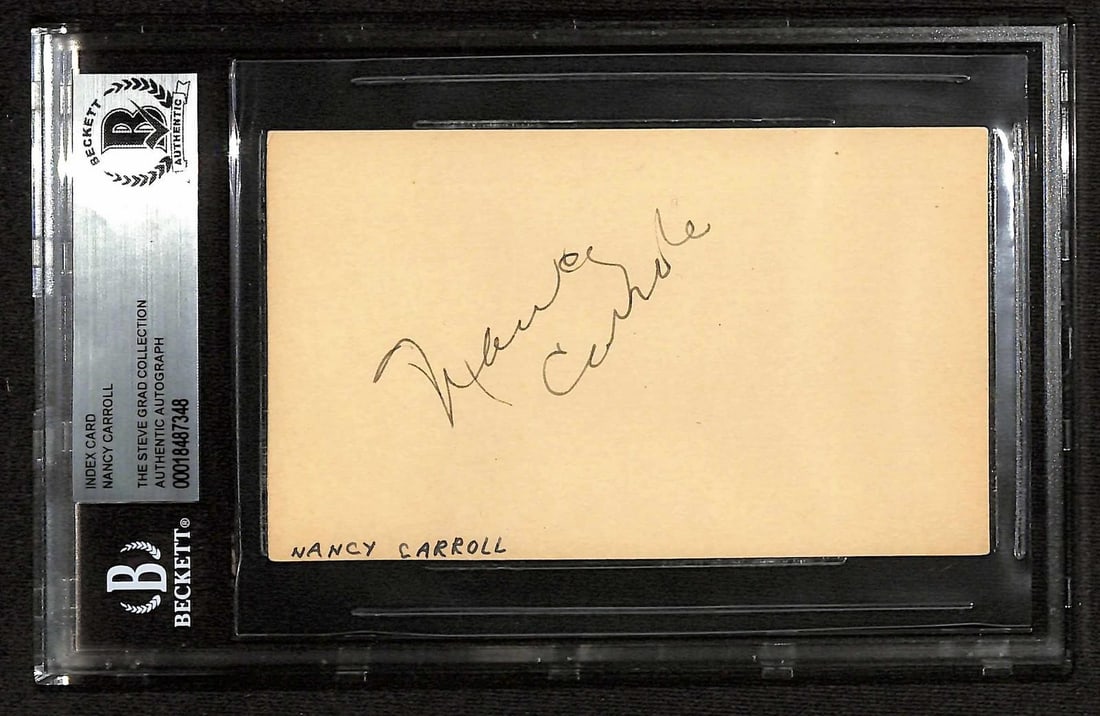 Nancy Carroll Beckett Authenticated Signed 3x5 Index Card (1 of 1)