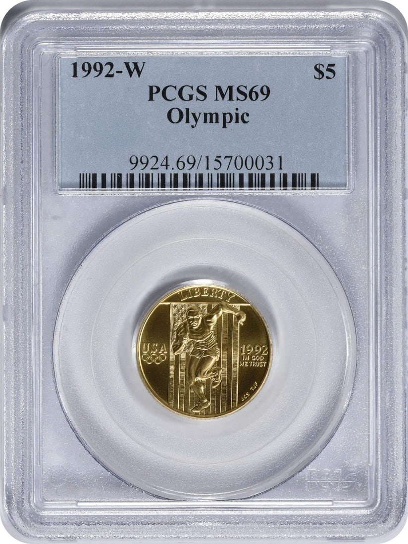 PCGS MS69 1992-W Olympic Gold Five Dollar Coin (1 of 2)