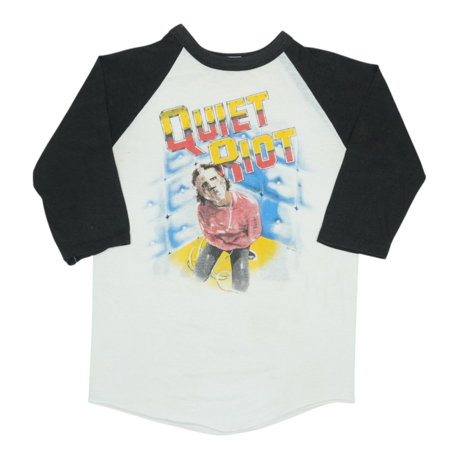 Vintage 1983 Quiet Riot Metal Health Tour Black Jersey Shirt: Vintage 1983 Quiet Riot Metal Health Tour Black Jersey Shirt This is an original vintage 1983 Quiet Riot Metal Health Tour jersey shirt, featuring front and back graphics. Crafted from a 50/50 polyest