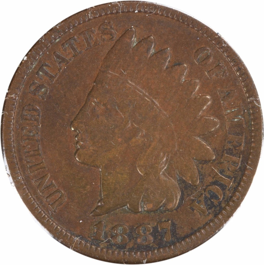 1887 Indian Head Copper Small Cent VF Uncertified (1 of 2)