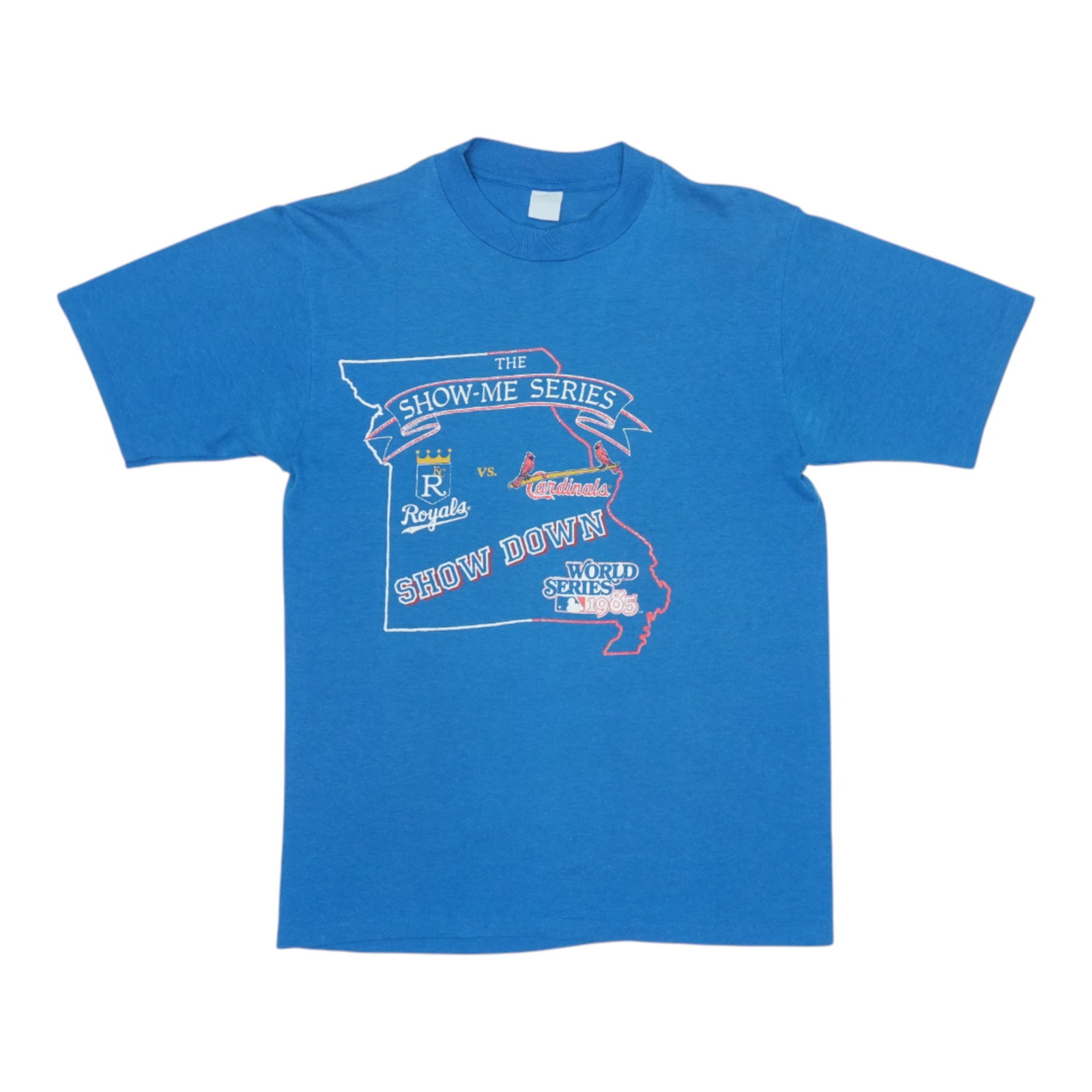 Vintage 1985 Show Me World Series Kansas City Royals Blue T Shirt (1 of 4)