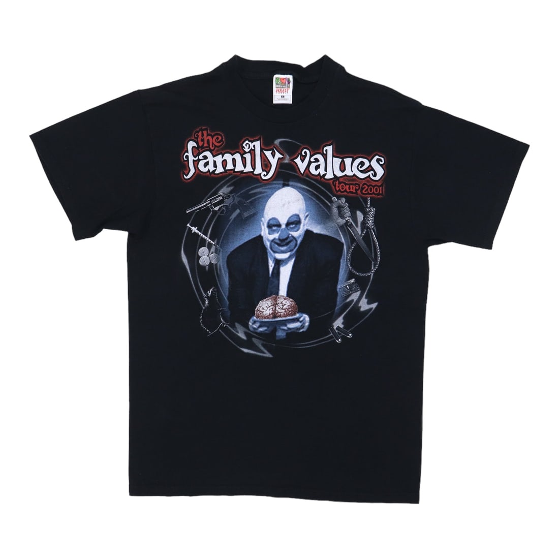 Vintage 2001 Family Values Tour Black Cotton Band T-Shirt Size Large: Vintage 2001 Family Values Tour Black Cotton Band T-Shirt Size Large This is an original vintage 2001 Family Values Tour shirt featuring both front and back graphics. Made from 100% cotton, the shirt 
