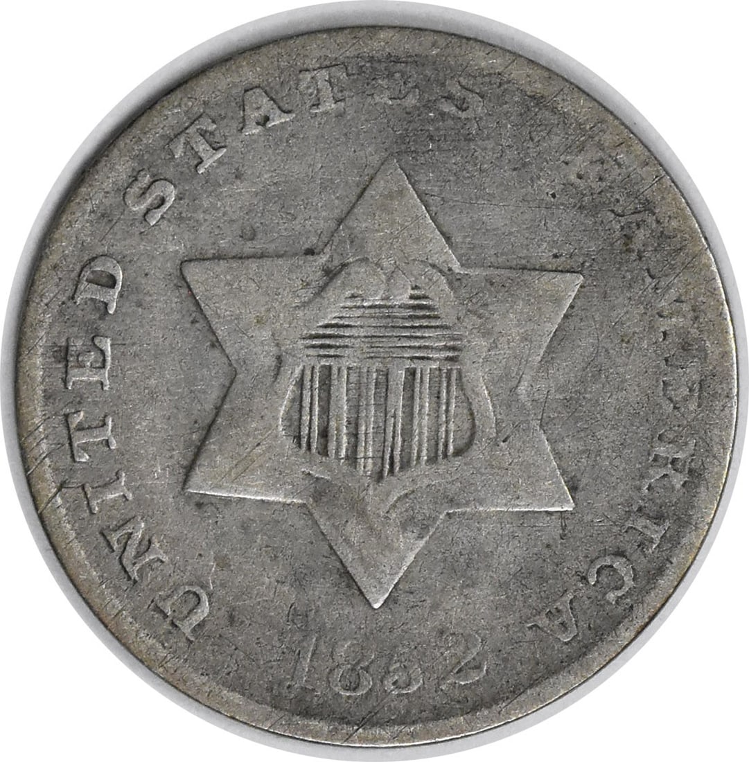 1852 Three Cent Silver Coin FS-801 by Longacre Uncertified (1 of 2)