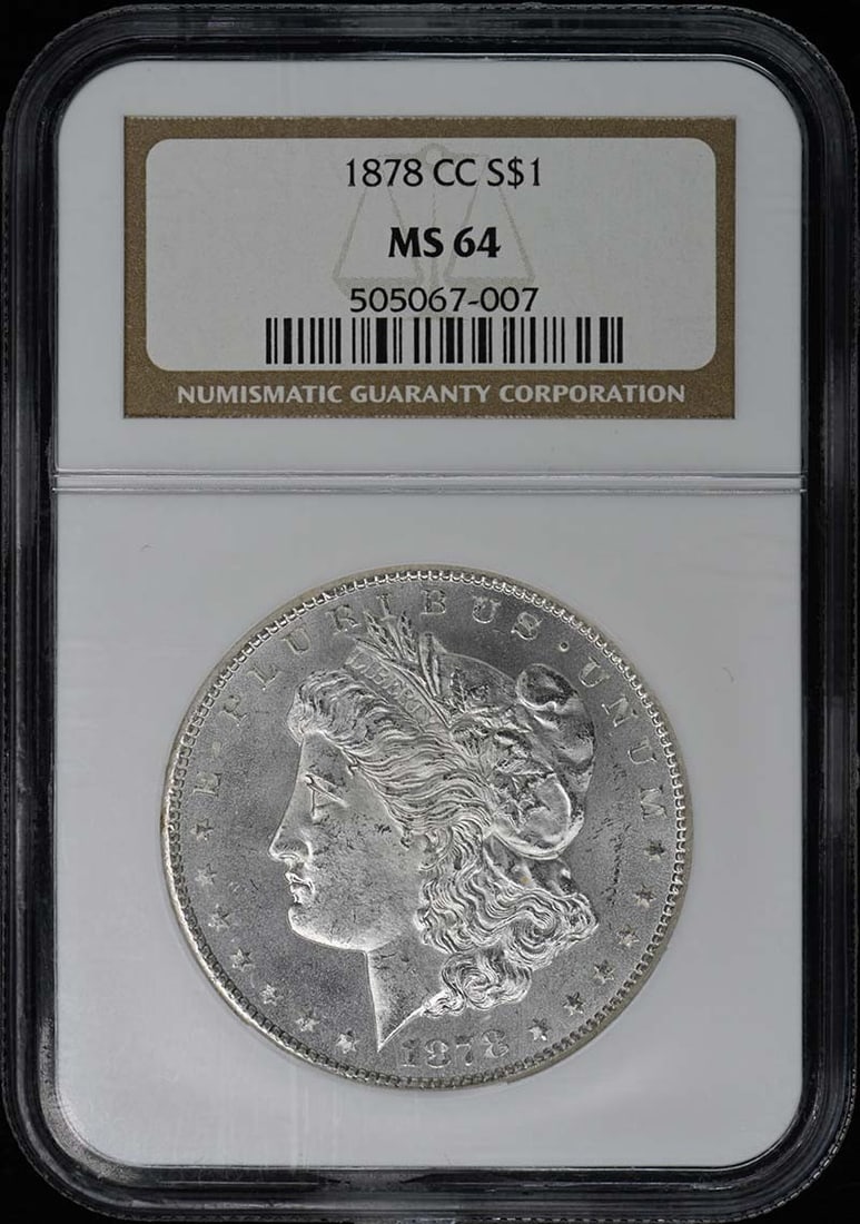 1878-CC Morgan Dollar NGC MS64 Uncirculated Coin: 1878-CC Morgan Dollar NGC MS64 Uncirculated Coin This 1878-CC Morgan Dollar is a stunning piece of numismatic history, graded MS64 by NGC, ensuring its exceptional quality and preservation. Struck at 