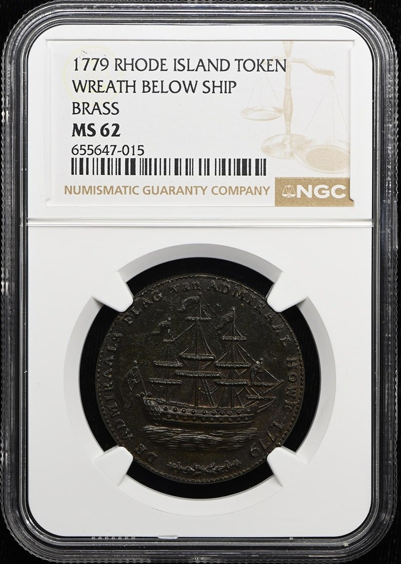 NGC MS62BN 1779 Rhode Island Ship Token Wreath Below Breen-1141 Betts-563 (1 of 4)