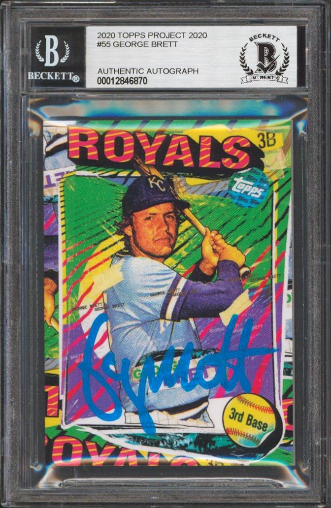 George Brett autographed Topps Project 2020 #55 card Beckett slabbed (1 of 2)
