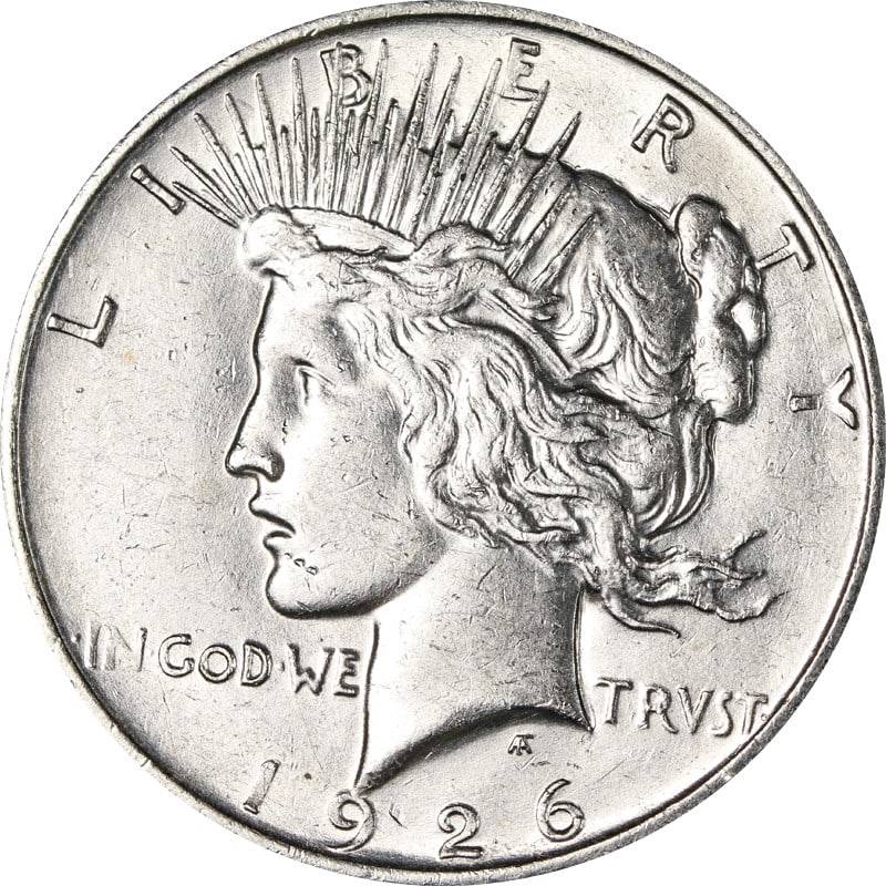 1926 Denver Peace Silver Dollar: 1926 Denver Peace Silver Dollar This is a 1926-D Peace Dollar from the United States, composed of silver with a fineness of 0.9. The coin is circulated and comes from the Denver mint. It is a pre-owne
