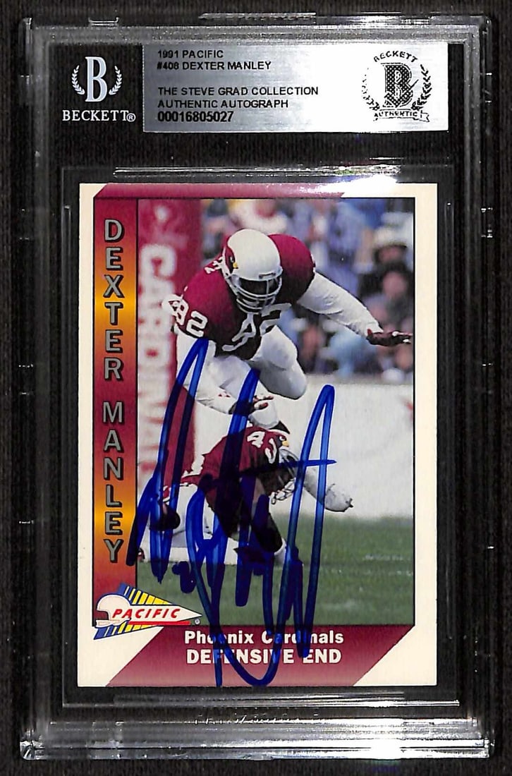 Autographed 1991 Pacific Football Card Dexter Manley Beckett Authenticated (1 of 1)