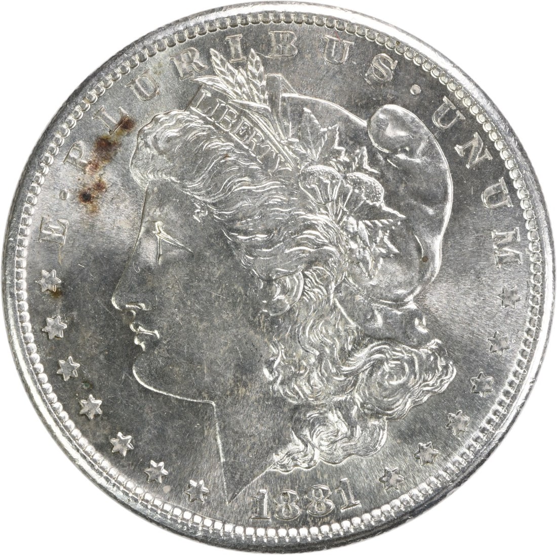 Choice BU 1881 San Francisco Morgan Dollar Silver Uncertified: Choice BU 1881 San Francisco Morgan Dollar Silver Uncertified This is an 1881-S Morgan Silver Dollar from the United States. The coin is composed of silver and features the 'S' mint mark. It is in Cho