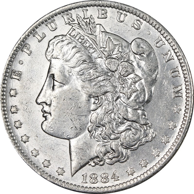 1884 New Orleans Over Mintmark Morgan Silver Dollar: 1884 New Orleans Over Mintmark Morgan Silver Dollar This is an 1884-O/O Morgan Silver Dollar from the United States. The coin is composed of 90% silver and is in circulated, pre-owned condition. It is