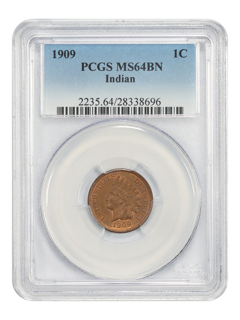 PCGS MS64BN 1909 Indian Head Cent 1C Final Year (1 of 4)