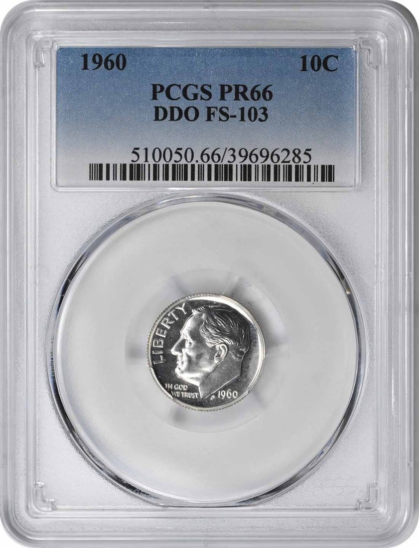 1960 Roosevelt Dime PR66 PCGS Proof 90% Silver John R Sinnock: 1960 Roosevelt Dime PR66 PCGS Proof 90% Silver John R Sinnock This 1960 Roosevelt Dime is an exquisite collectible certified by PCGS with a striking Proof finish. Graded PR66, it showcases the remarka