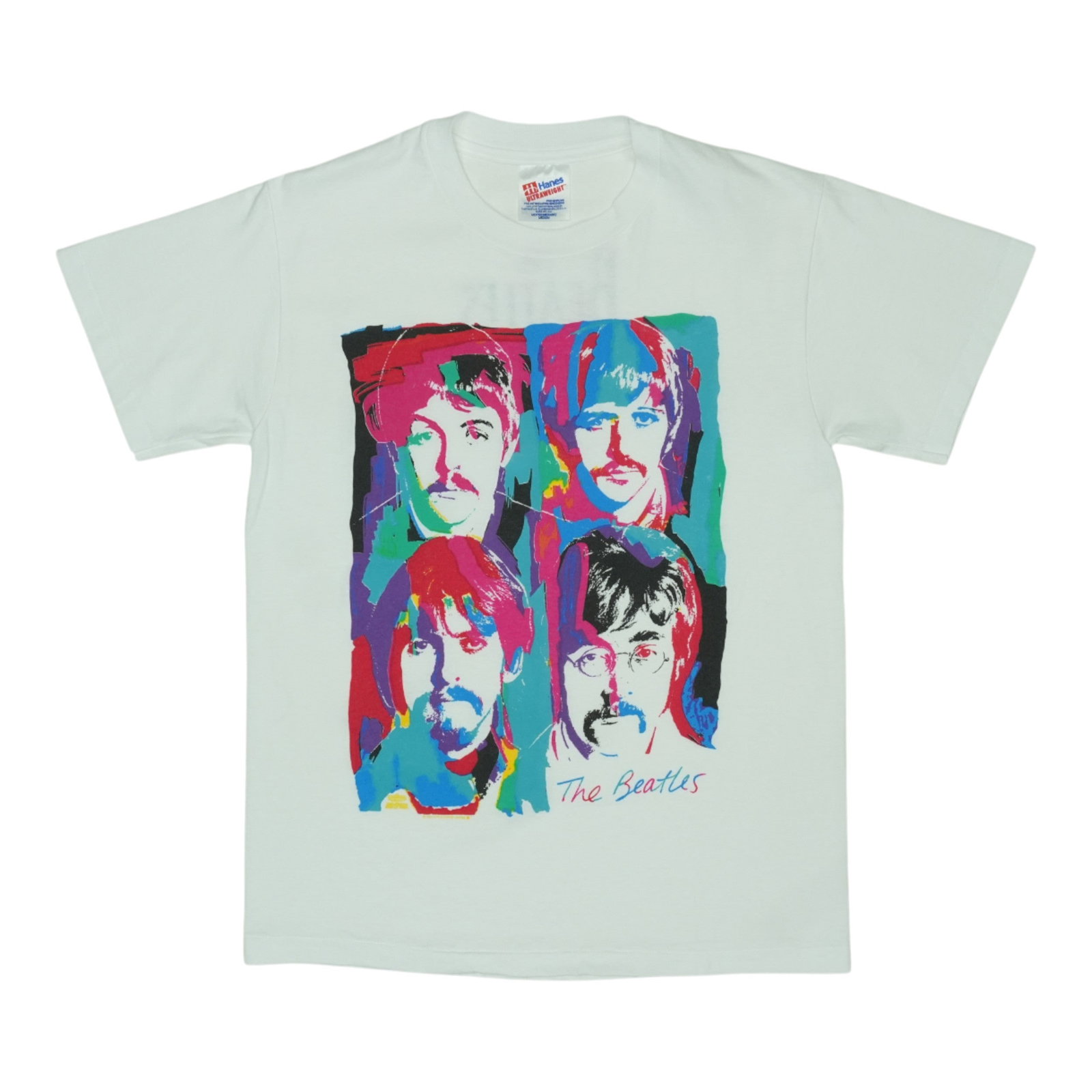 Vintage 1990s The Beatles White Graphic Cotton Shirt Medium (1 of 5)