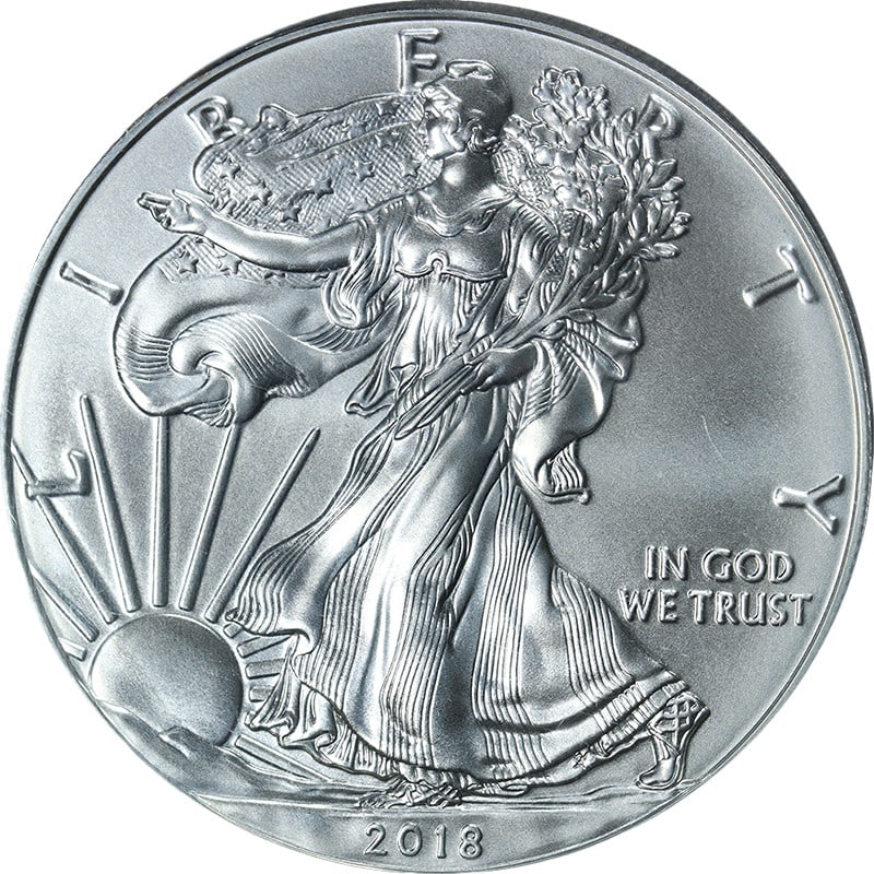 PCGS MS70 First Strike 2018 Silver American Eagle Dollar (1 of 4)