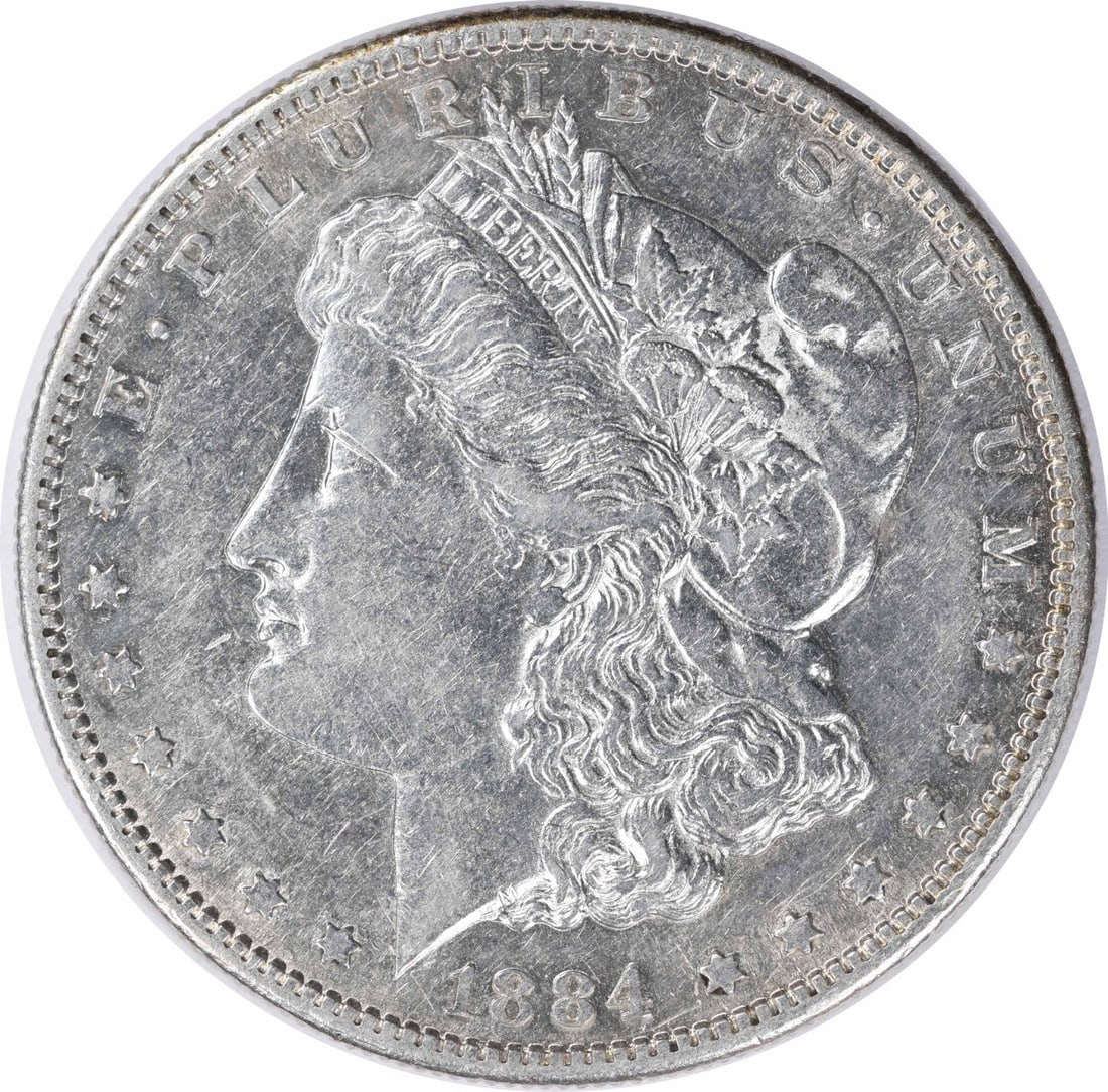 1884-S Morgan Silver Dollar AU 90% Silver San Francisco Mint: 1884-S Morgan Silver Dollar AU 90% Silver San Francisco Mint The 1884-S Morgan Silver Dollar is a stunning piece of American history, featuring a beautiful design by George T. Morgan. This coin, minte