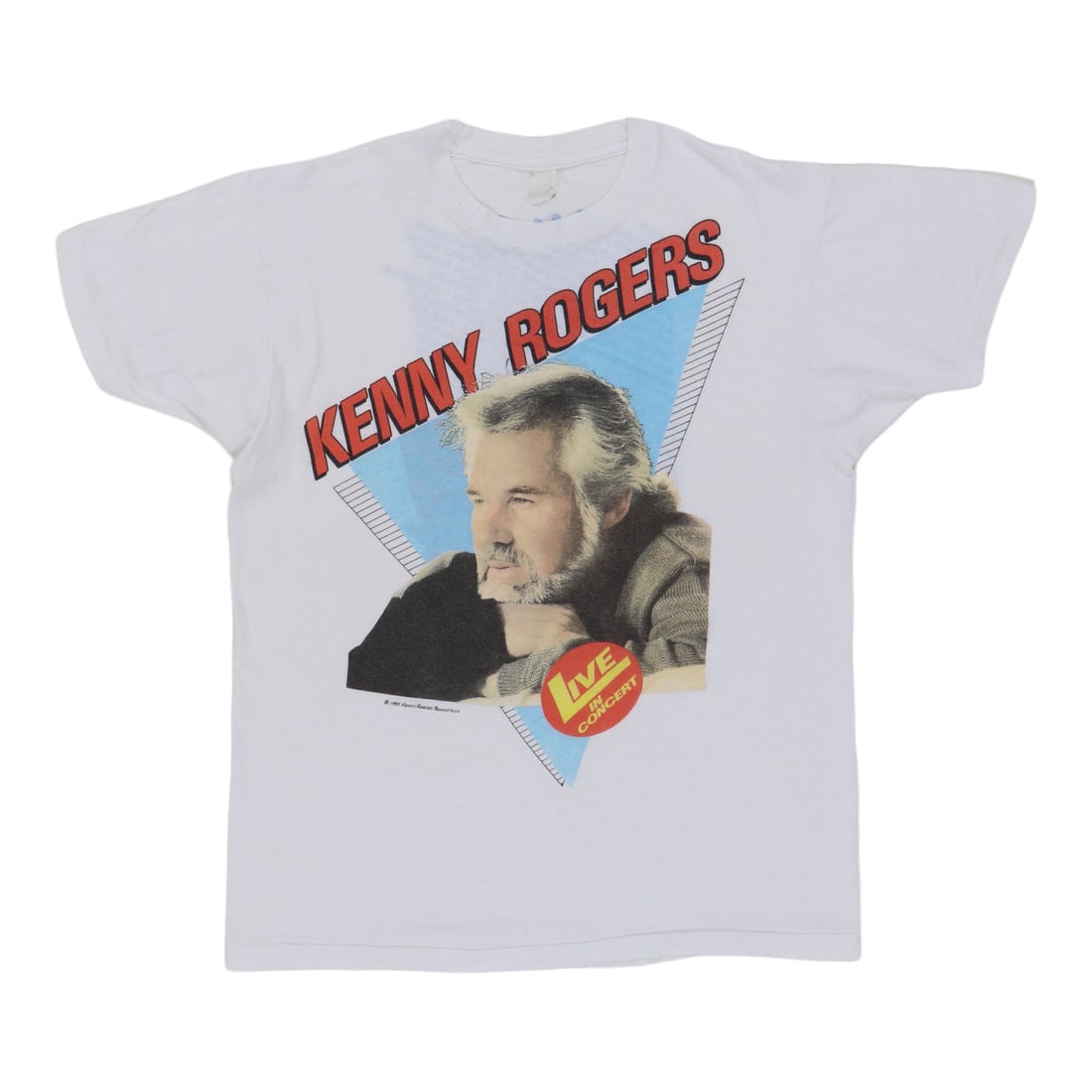 Vintage 1986 Kenny Rogers Concert T-Shirt White Cotton Front and Back Graphics: Vintage 1986 Kenny Rogers Concert T-Shirt White Cotton Front and Back Graphics This is an original vintage 1986 Kenny Rogers Tour Shirt featuring front and back graphics. Made from 100% cotton, the sh