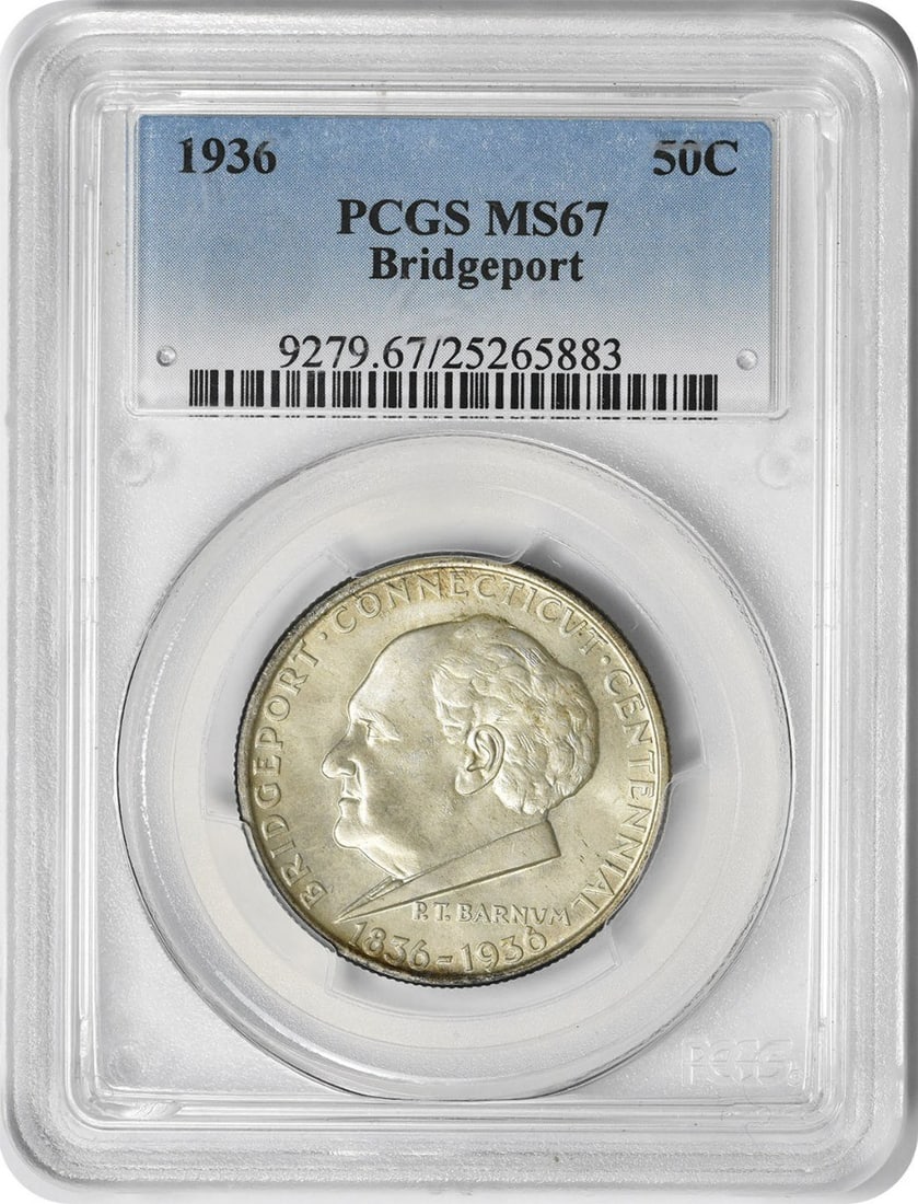 1936 Bridgeport Commemorative Silver Half Dollar MS67 PCGS (1 of 4)