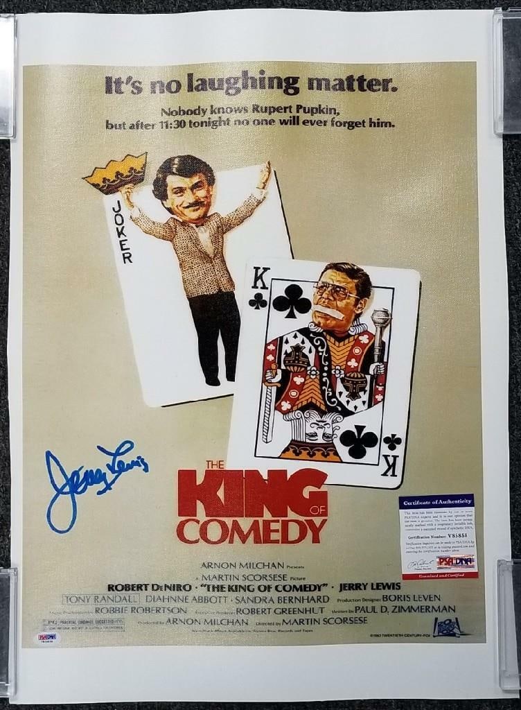 Jerry Lewis Autographed 16x20 Canvas Photo King of Comedy PSA/DNA: Jerry Lewis Autographed 16x20 Canvas Photo King of Comedy PSA/DNA This is a signed 16x20 canvas photograph of Jerry Lewis, known as the King of Comedy. The photo comes with authentication from PSA/DNA