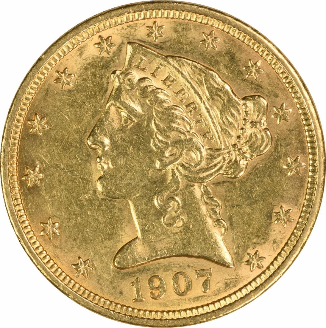 1907 D Liberty Head $5 Gold Coin AU Uncertified: 1907 D Liberty Head $5 Gold Coin AU Uncertified 1907-D $5 Liberty Head gold coin in AU slider condition. This uncertified, pre-owned coin is listed as circulated and was manufactured in the United Sta